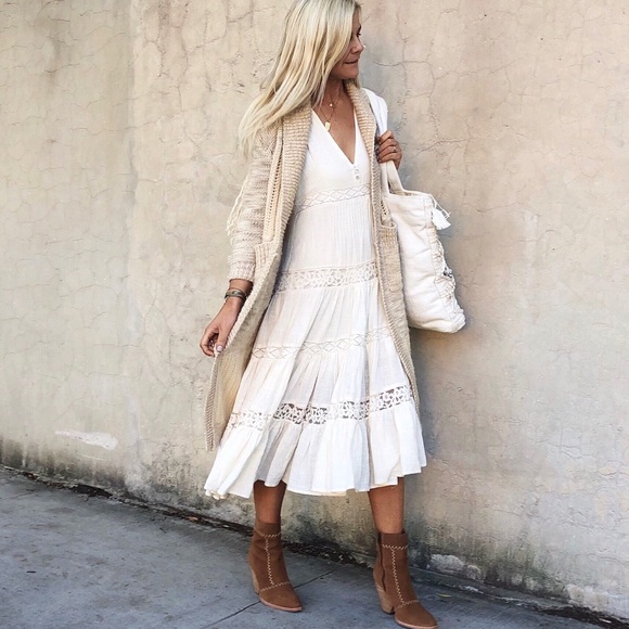 Spell Doe Eyed Midi Dress in Cream - Picture 4 of 16